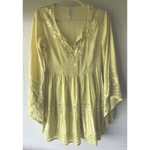 Flora Bella Yellow Dress Or Cover Up XS
